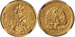 5 Peso Messico (1867 - ) Oro 