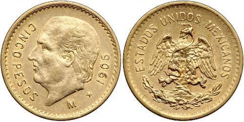 5 Peso Messico (1867 - ) Oro 