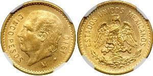 5 Peso México (1867 - ) Oro 