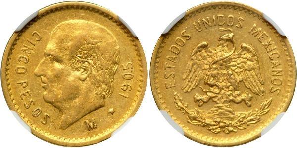 5 Peso México (1867 - ) Oro 