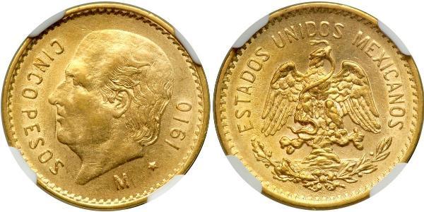 5 Peso México (1867 - ) Oro 