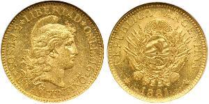 5 Peso República Argentina (1861 - ) Oro 