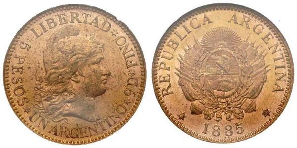 5 Peso República Argentina (1861 - ) Oro 