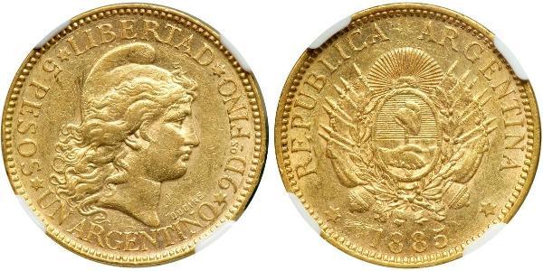 5 Peso República Argentina (1861 - ) Oro 