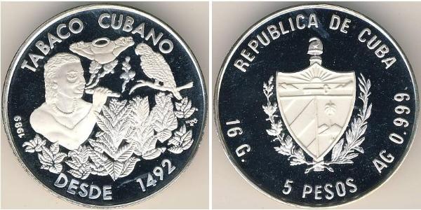 5 Peso Cuba Plata 