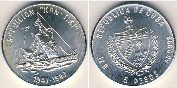 5 Peso Cuba Plata 