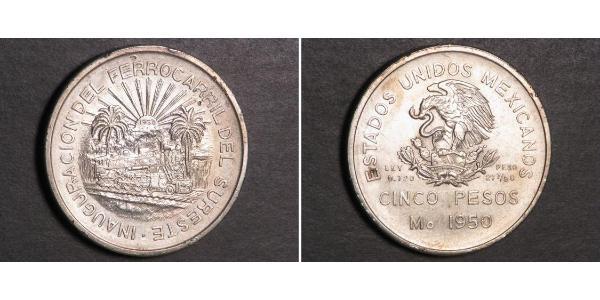 5 Peso México Plata 