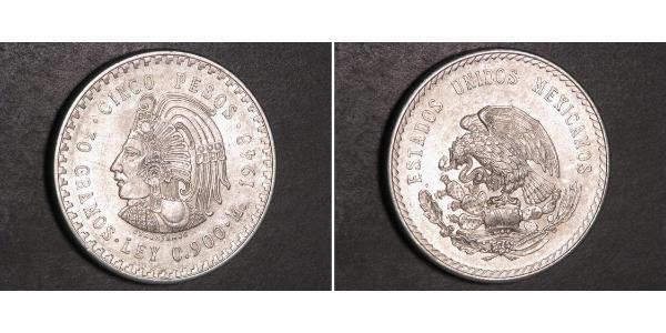 5 Peso México Plata 