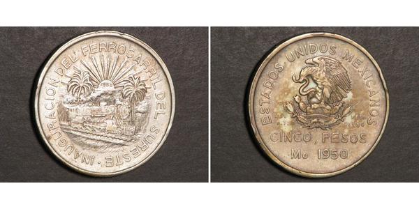 5 Peso México Plata 