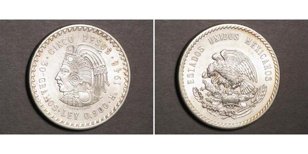 5 Peso México Plata 