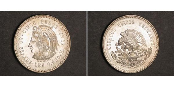 5 Peso México Plata 