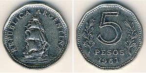 5 Peso Argentina (1861 - ) Rame/Nichel 