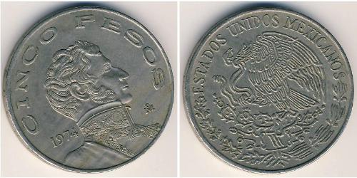 5 Peso Messico (1867 - ) Rame/Nichel 