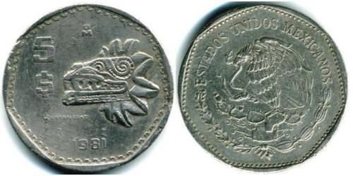 5 Peso Messico (1867 - ) Rame/Nichel 