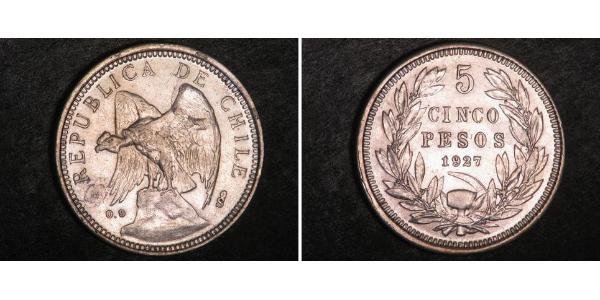 5 Peso Chile Silber 