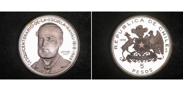 5 Peso Chile Silber 