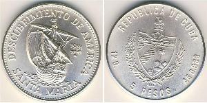 5 Peso Kuba Silber 