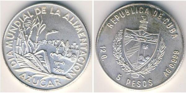 5 Peso Kuba Silber 