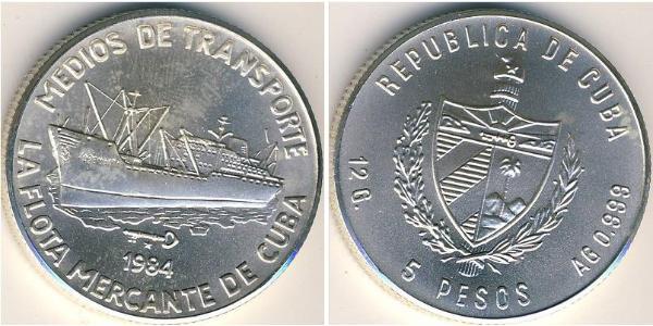 5 Peso Kuba Silber 