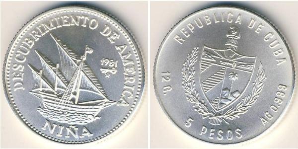 5 Peso Kuba Silber 