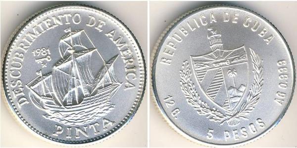 5 Peso Kuba Silber 