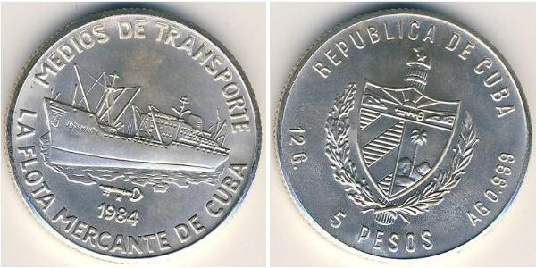 5 Peso Kuba Silber 