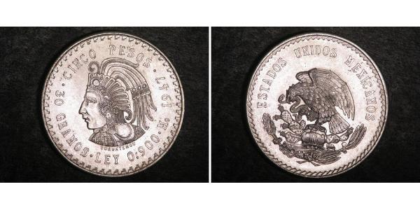 5 Peso Mexiko Silber 