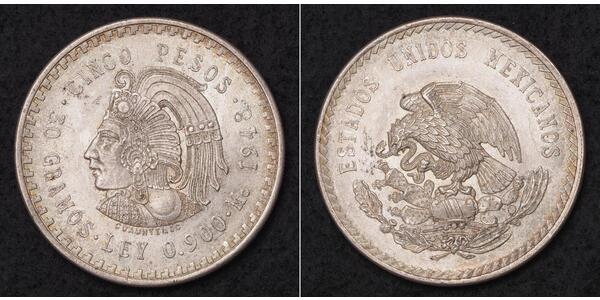 5 Peso Mexiko Silber 