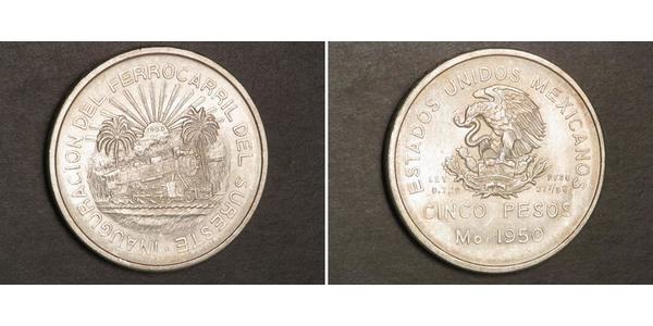 5 Peso Mexiko Silber 