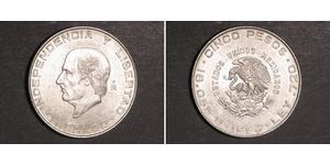 5 Peso Second Federal Republic of Mexico (1846 - 1863) Silber Miguel Hidalgo