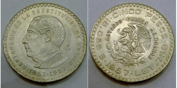 5 Peso Mexico Silver 