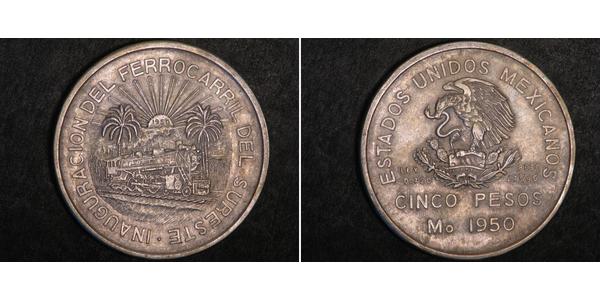 5 Peso Mexico Silver 
