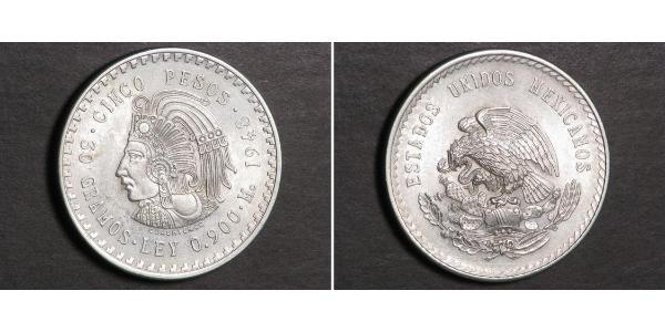 5 Peso Mexico Silver 