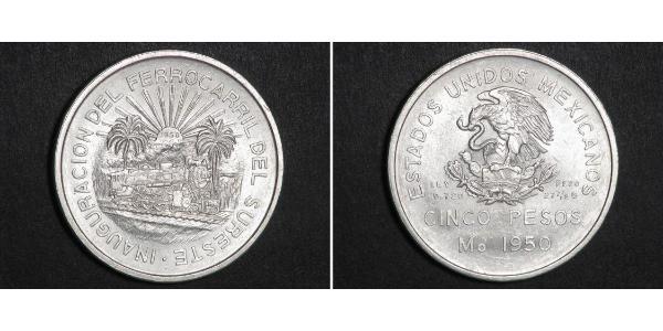 5 Peso Mexico Silver 