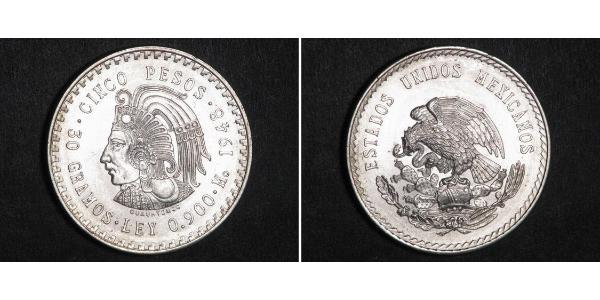 5 Peso Mexico Silver 