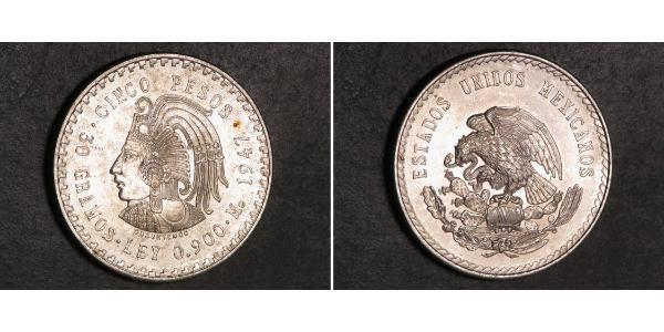 5 Peso Mexico Silver 