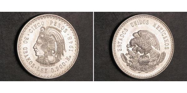 5 Peso Mexico Silver 