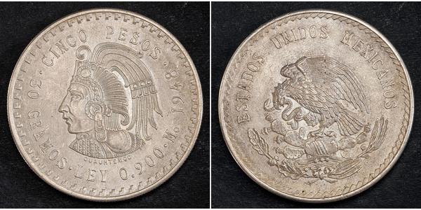 5 Peso Mexico Silver 