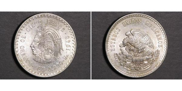 5 Peso Mexico Silver 