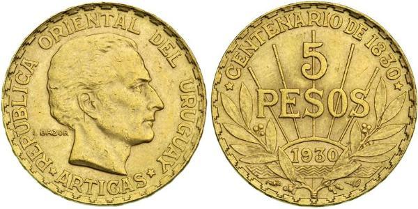 5 Peso Uruguay 金 何塞·赫瓦西奥·阿蒂加斯