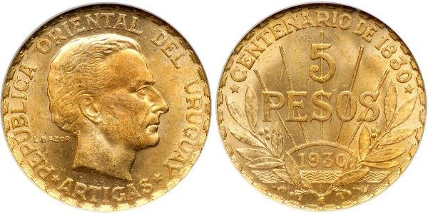 5 Peso Uruguay 金 何塞·赫瓦西奥·阿蒂加斯
