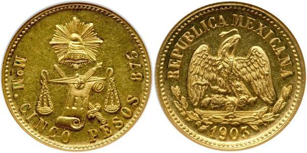 5 Peso 墨西哥 金 