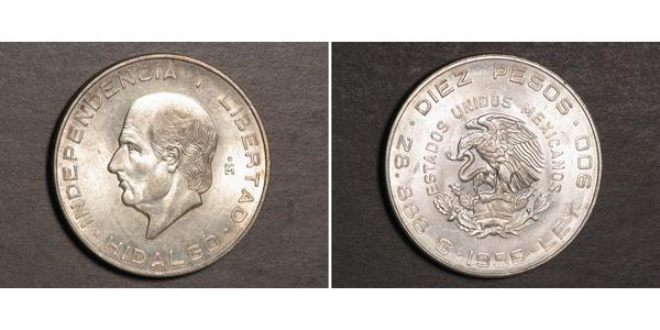 5 Peso Second Federal Republic of Mexico (1846 - 1863) 銀 Miguel Hidalgo