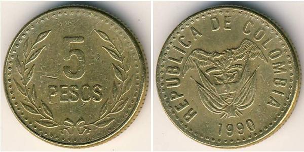 5 Peso 哥伦比亚 銅/镍 