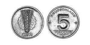 5 Pfennig Repubblica Democratica Tedesca (1949-1990) Alluminio 