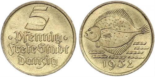 5 Pfennig Gdansk (1920-1939) Alluminio/Bronzo 