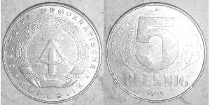 5 Pfennig República Democrática Alemana (1949-1990) Aluminio 