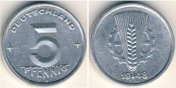 5 Pfennig República Democrática Alemana (1949-1990) Aluminio 