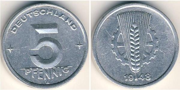 5 Pfennig German Democratic Republic (1949-1990) Aluminium 