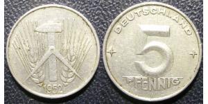 5 Pfennig République démocratique allemande (1949-1990) Aluminium 